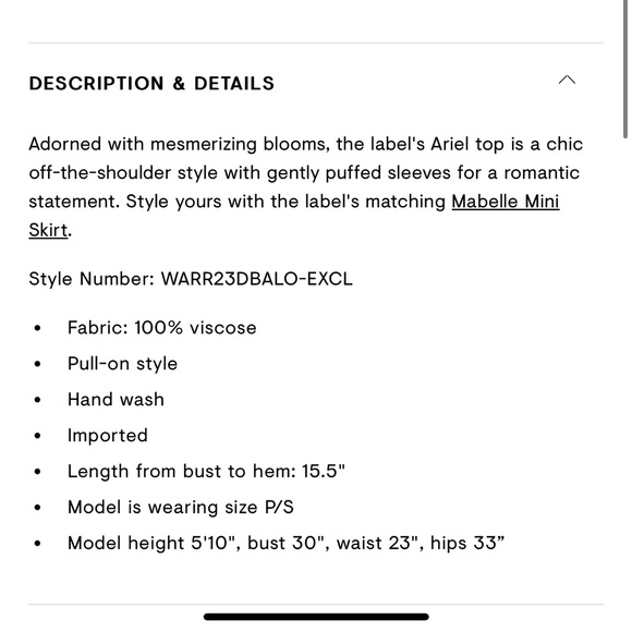 Poupette St Barth Floral Off-Shoulder top & skirt- size large - Picture 9 of 10